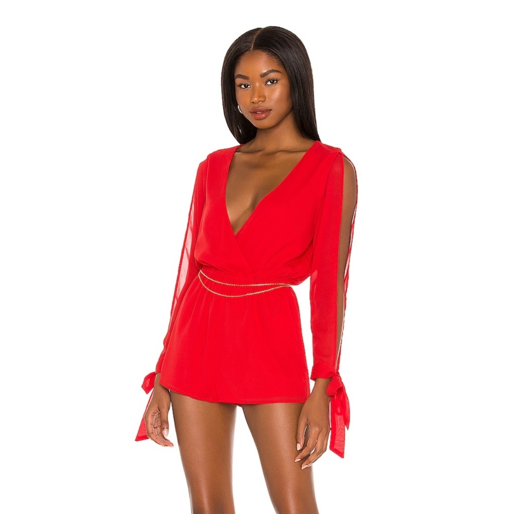 Revolve Superdown Red Romper - image 6